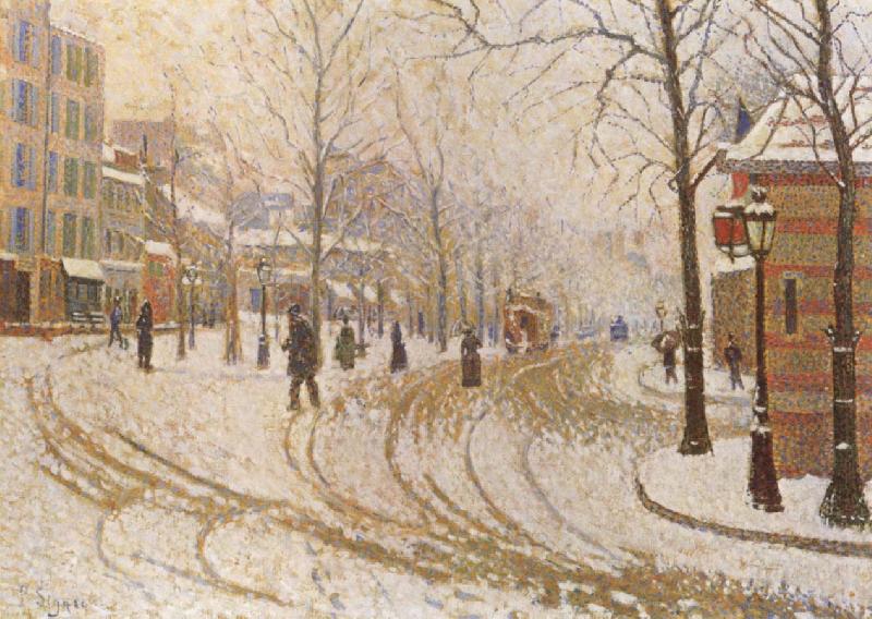 Paul Signac The Boulevard de Clichy under Snow oil painting picture
